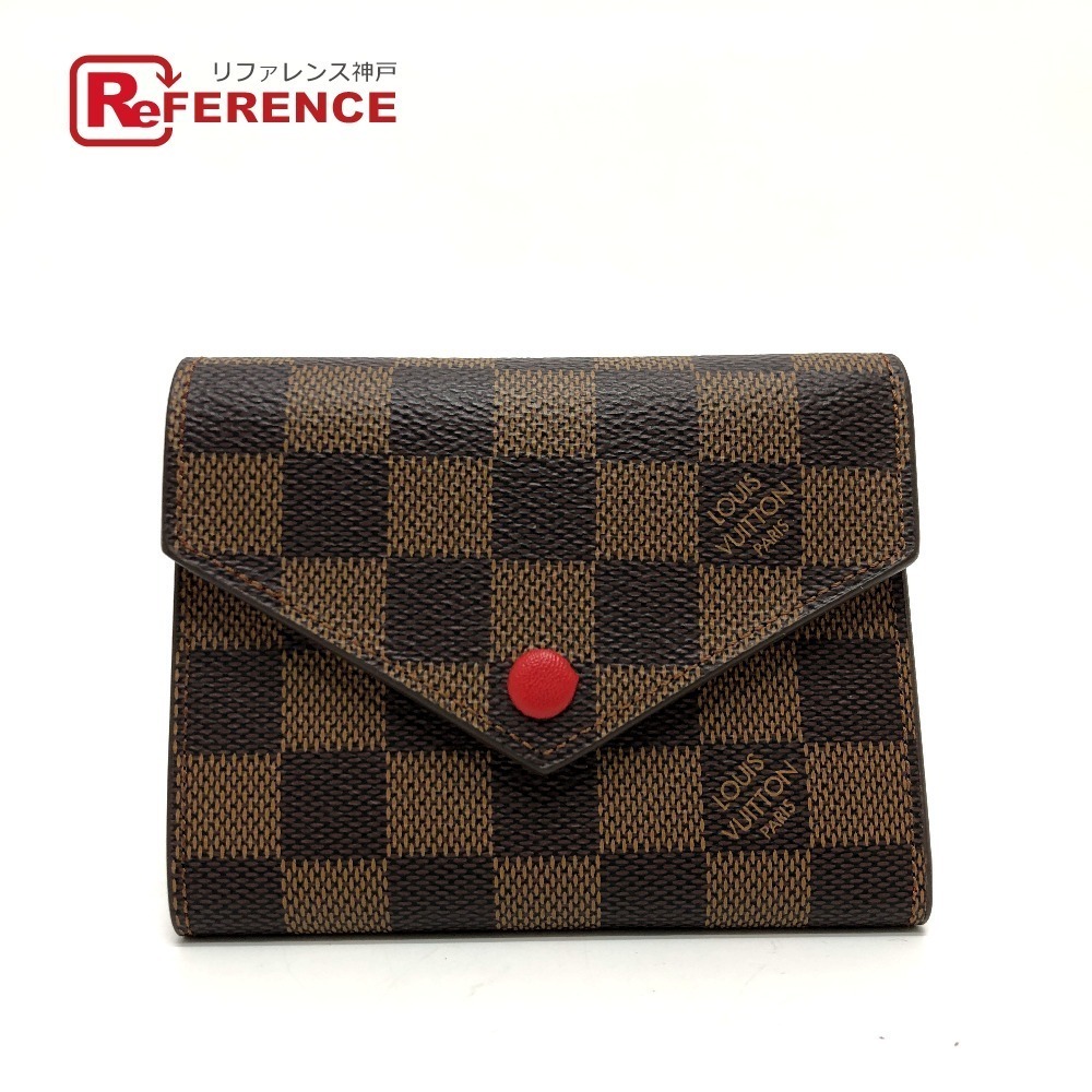 Louis Vuitton Portefeuille Wallet Victorine Bi fold Canvas Ebene Brown